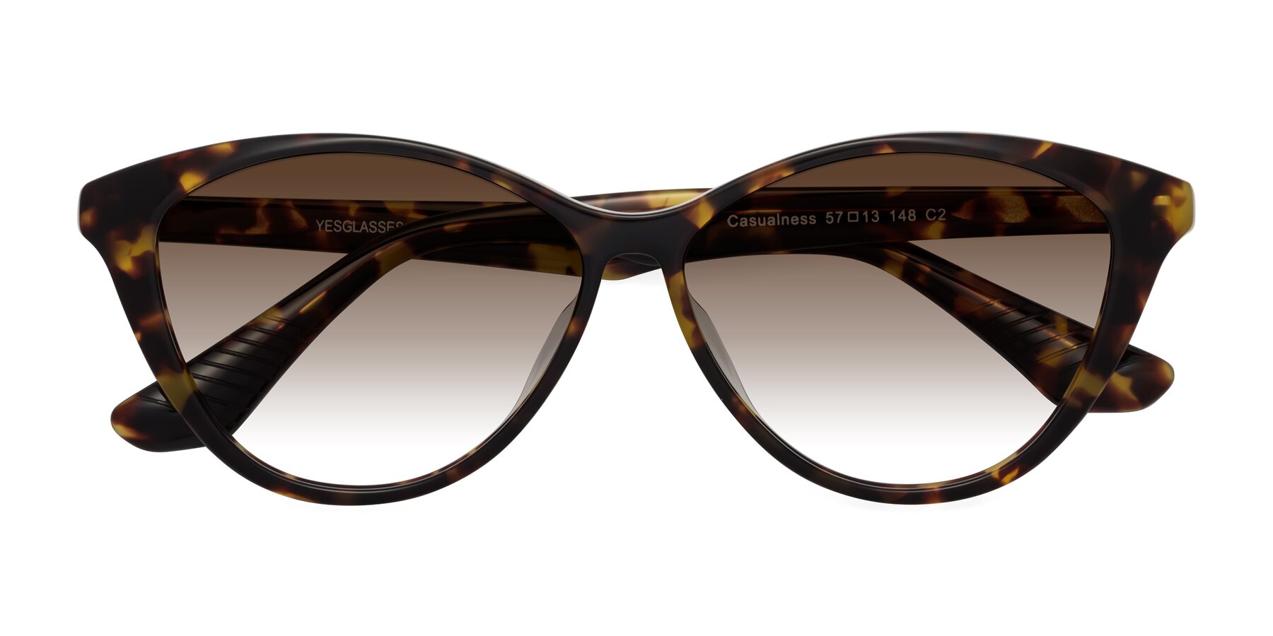 Folded Front of Casualness in Tortoise with Brown Gradient Lenses