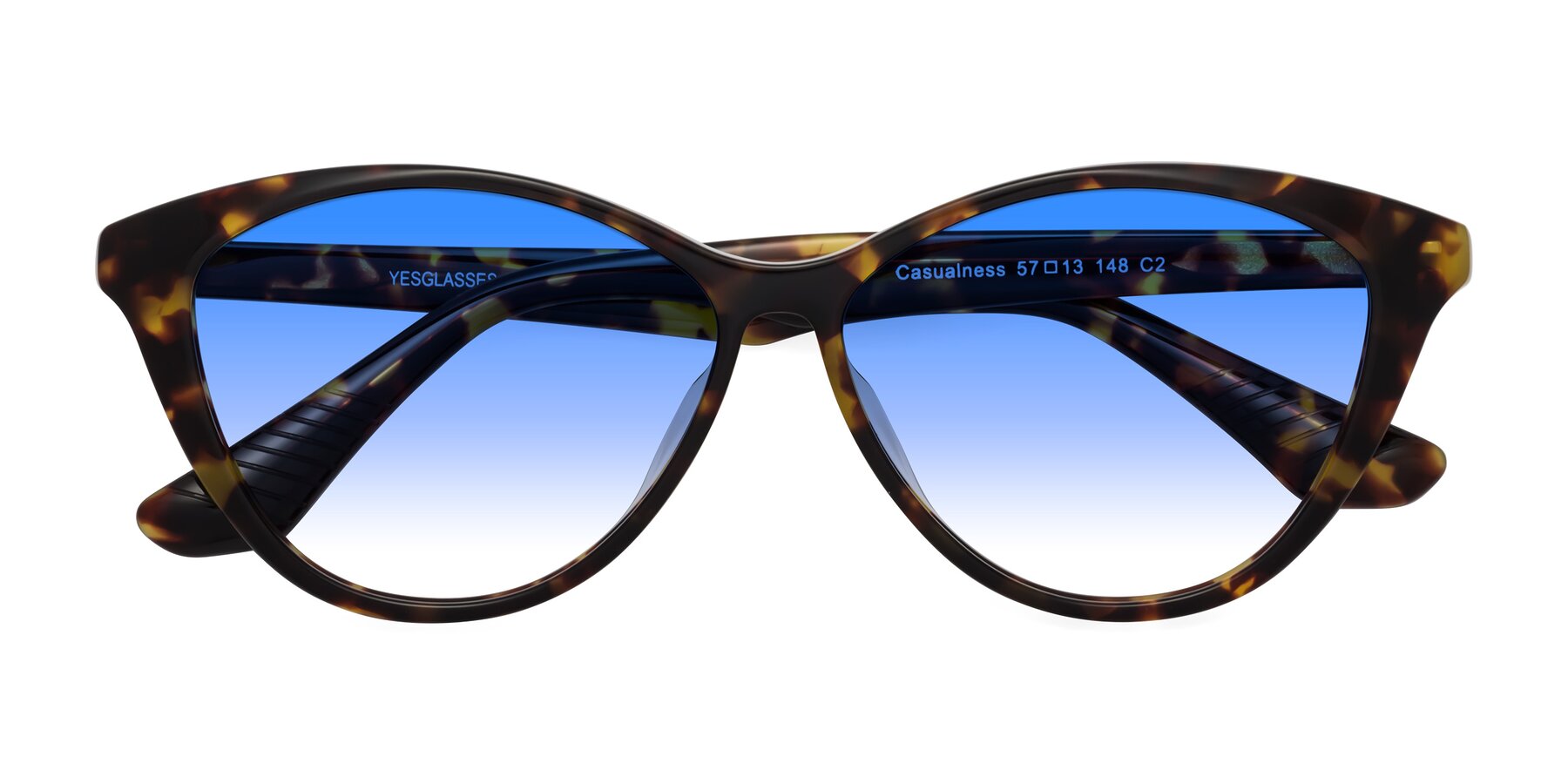 Folded Front of Casualness in Tortoise with Blue Gradient Lenses