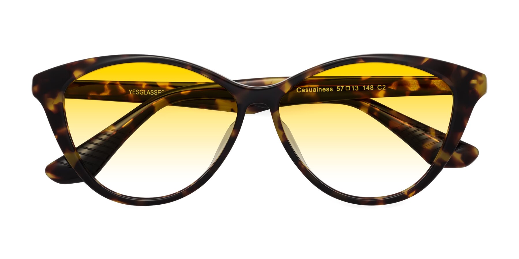 Folded Front of Casualness in Tortoise with Yellow Gradient Lenses