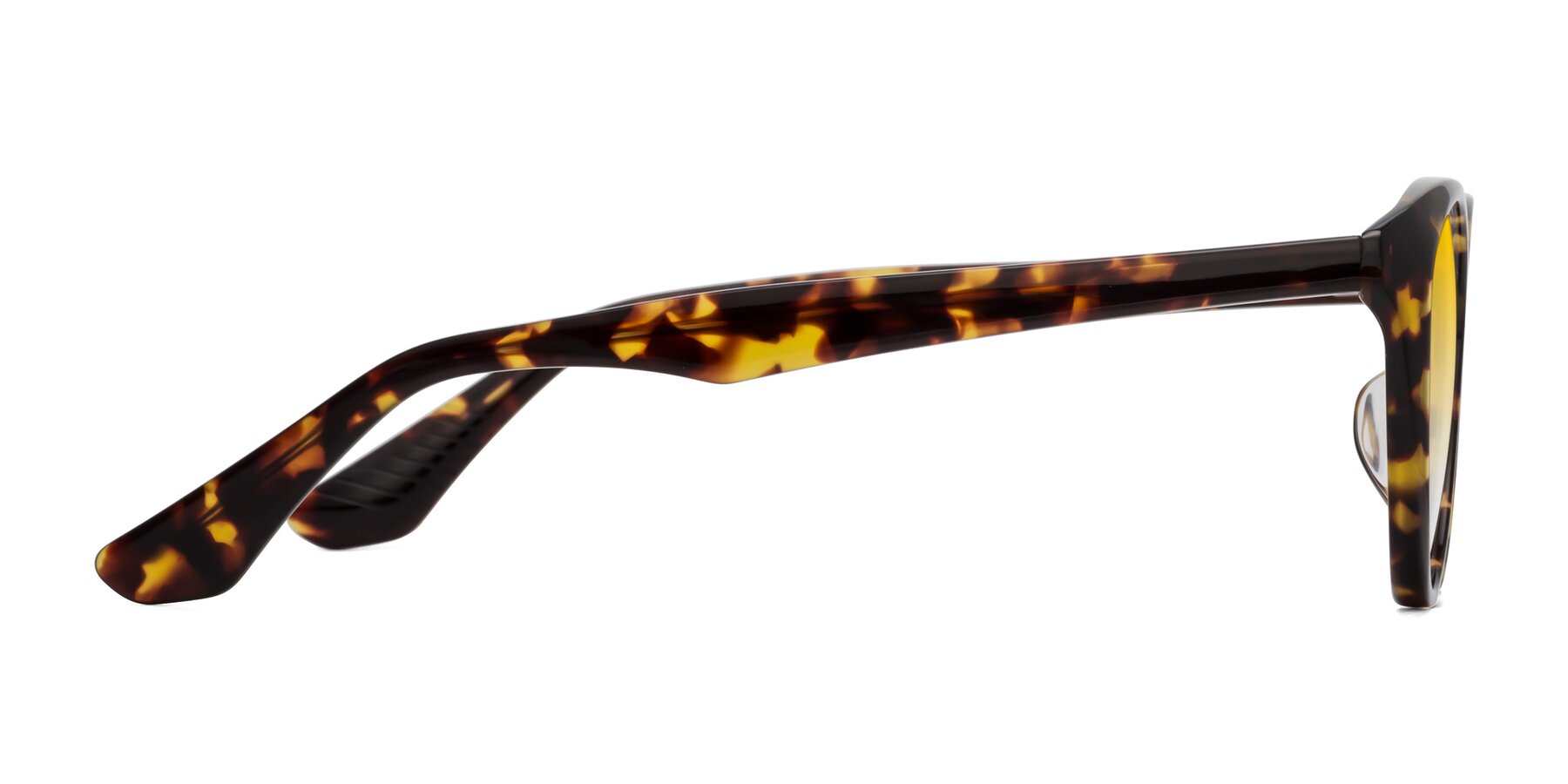 Side of Casualness in Tortoise with Yellow Gradient Lenses