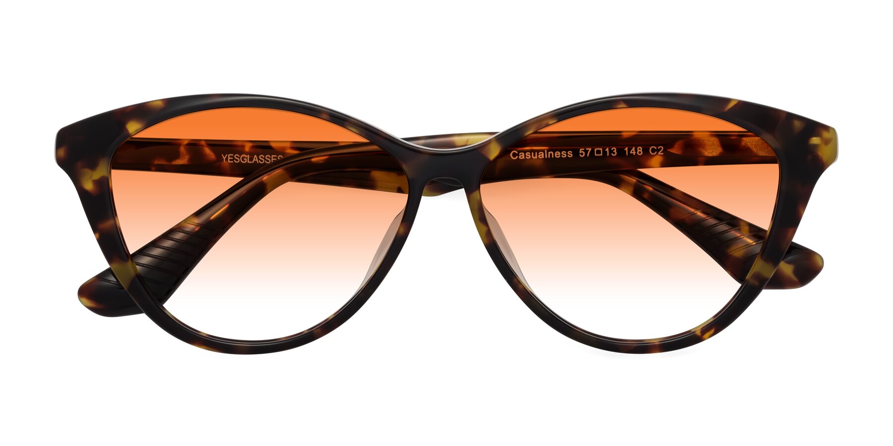 Folded Front of Casualness in Tortoise with Orange Gradient Lenses