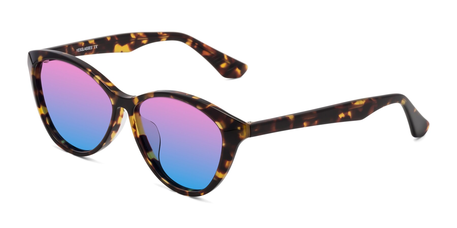 Angle of Casualness in Tortoise with Pink / Blue Gradient Lenses