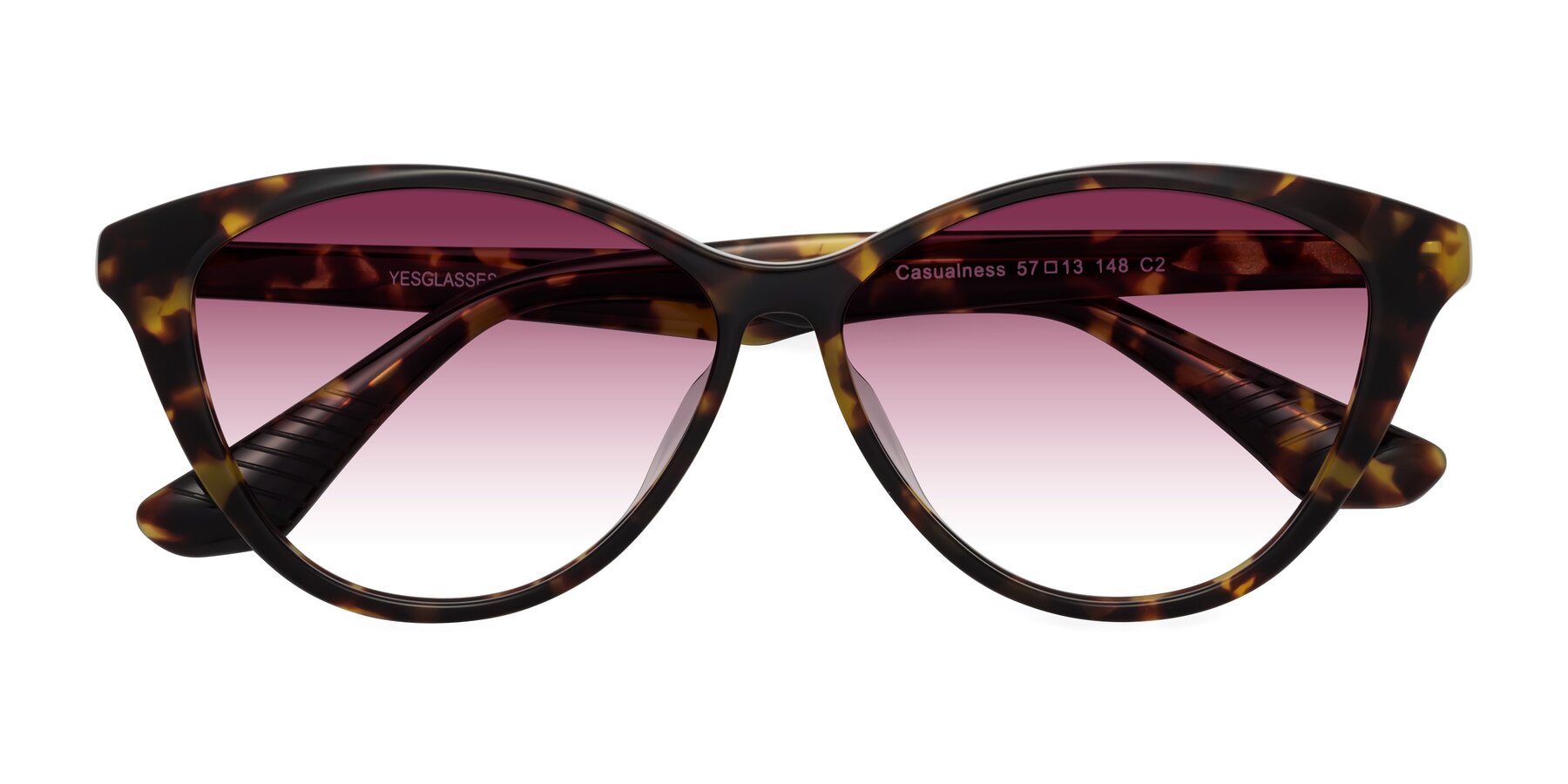 Folded Front of Casualness in Tortoise with Wine Gradient Lenses