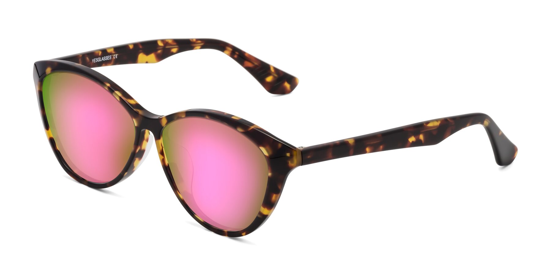 Angle of Casualness in Tortoise with Pink Mirrored Lenses