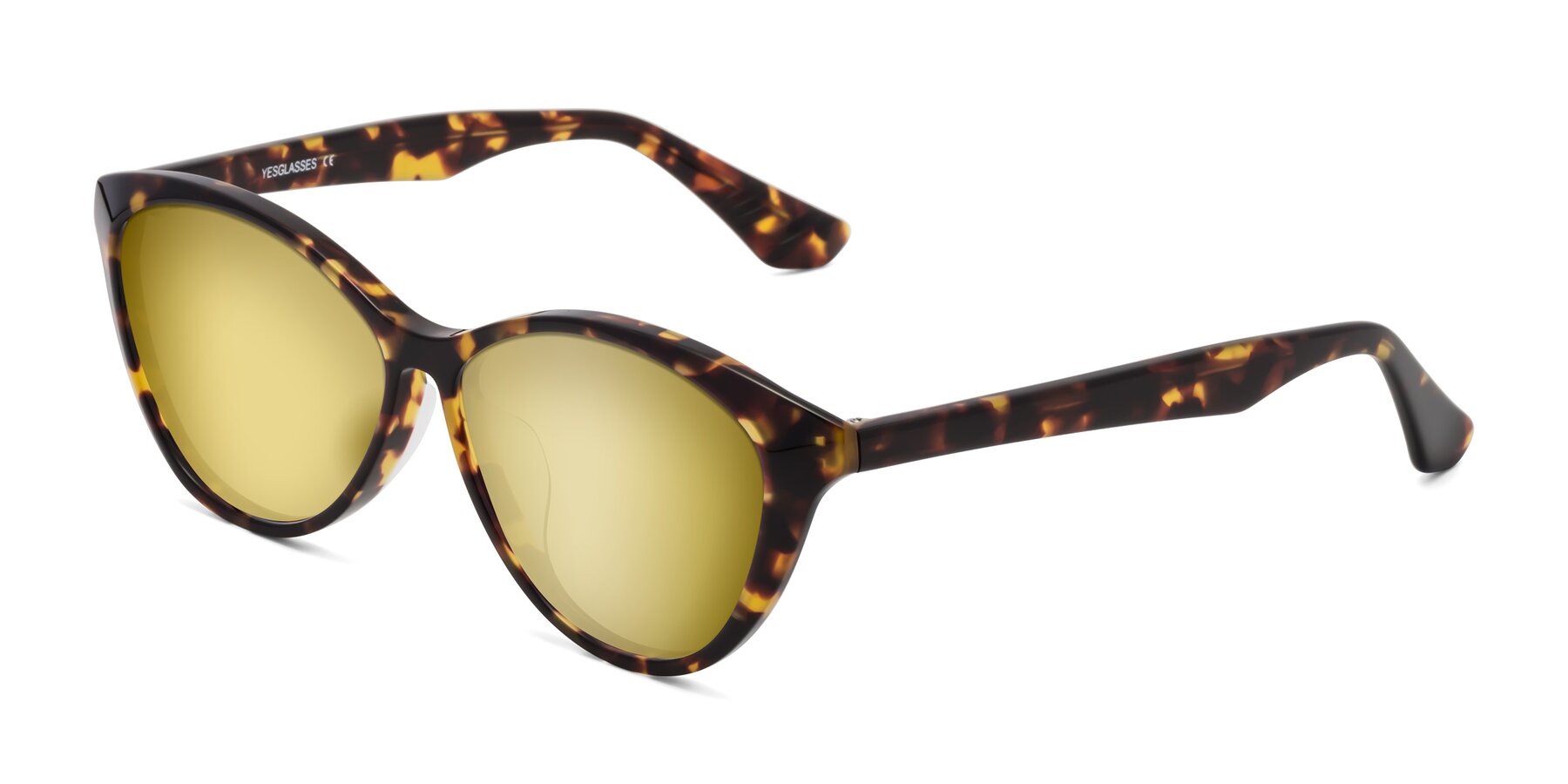 Angle of Casualness in Tortoise with Gold Mirrored Lenses