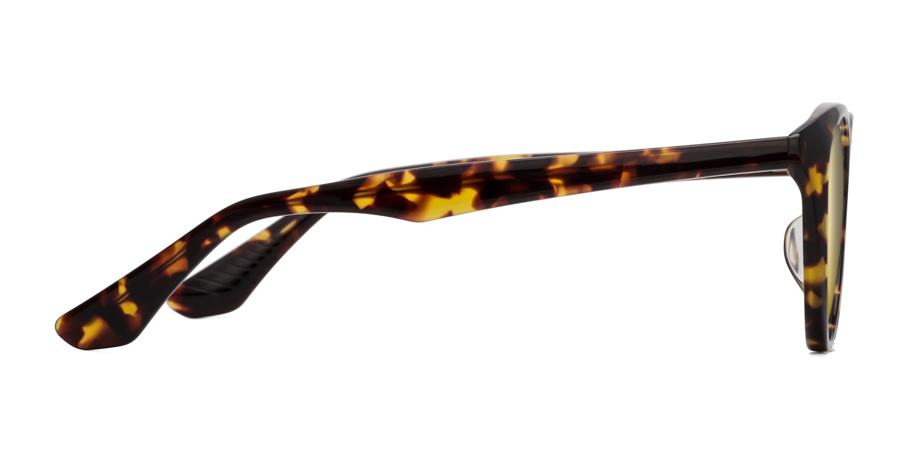 Side of Casualness in Tortoise with Gold Mirrored Lenses