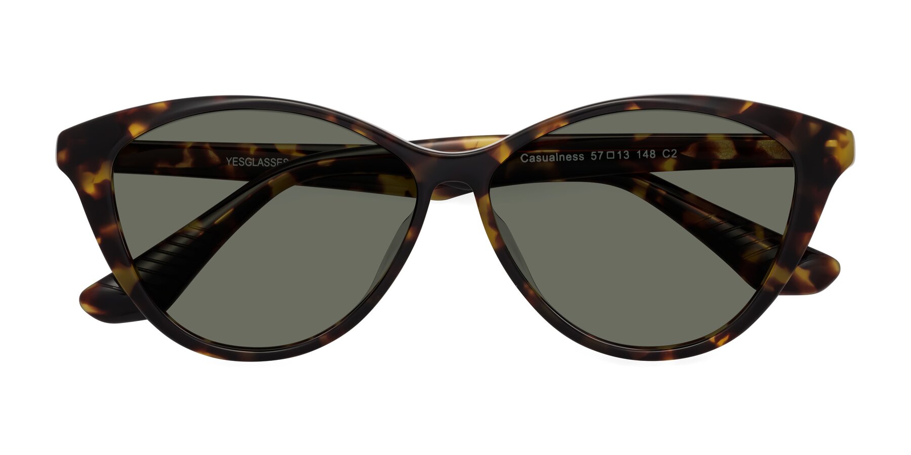 Folded Front of Casualness in Tortoise with Gray Polarized Lenses