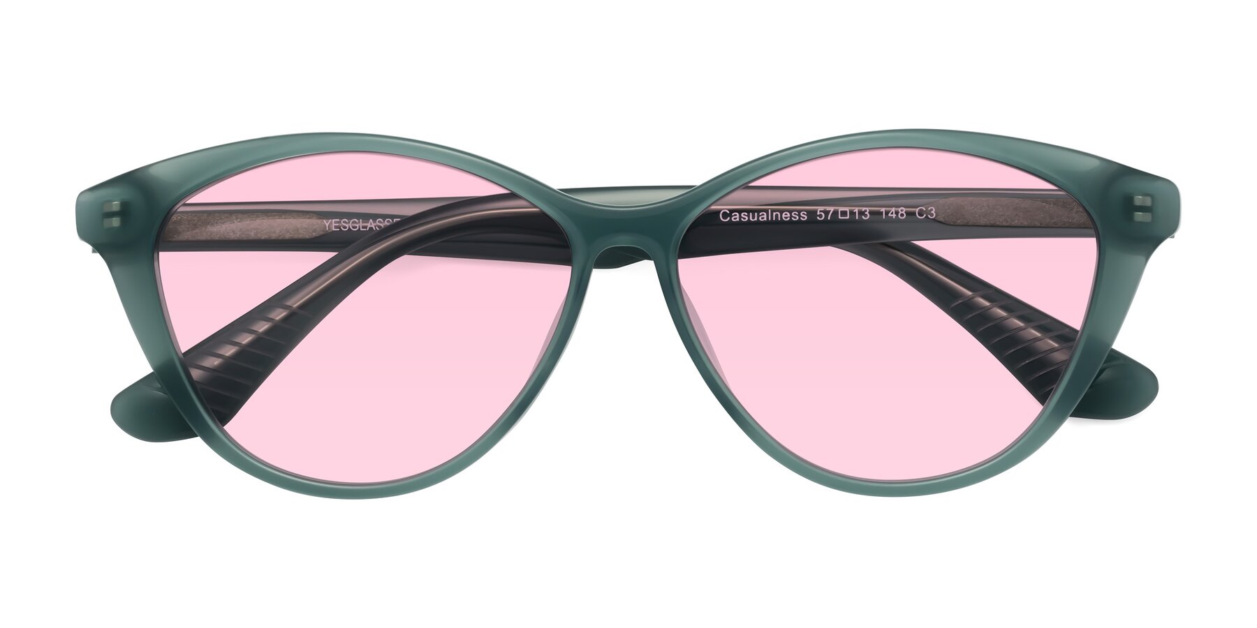 Folded Front of Casualness in Teal with Light Pink Tinted Lenses