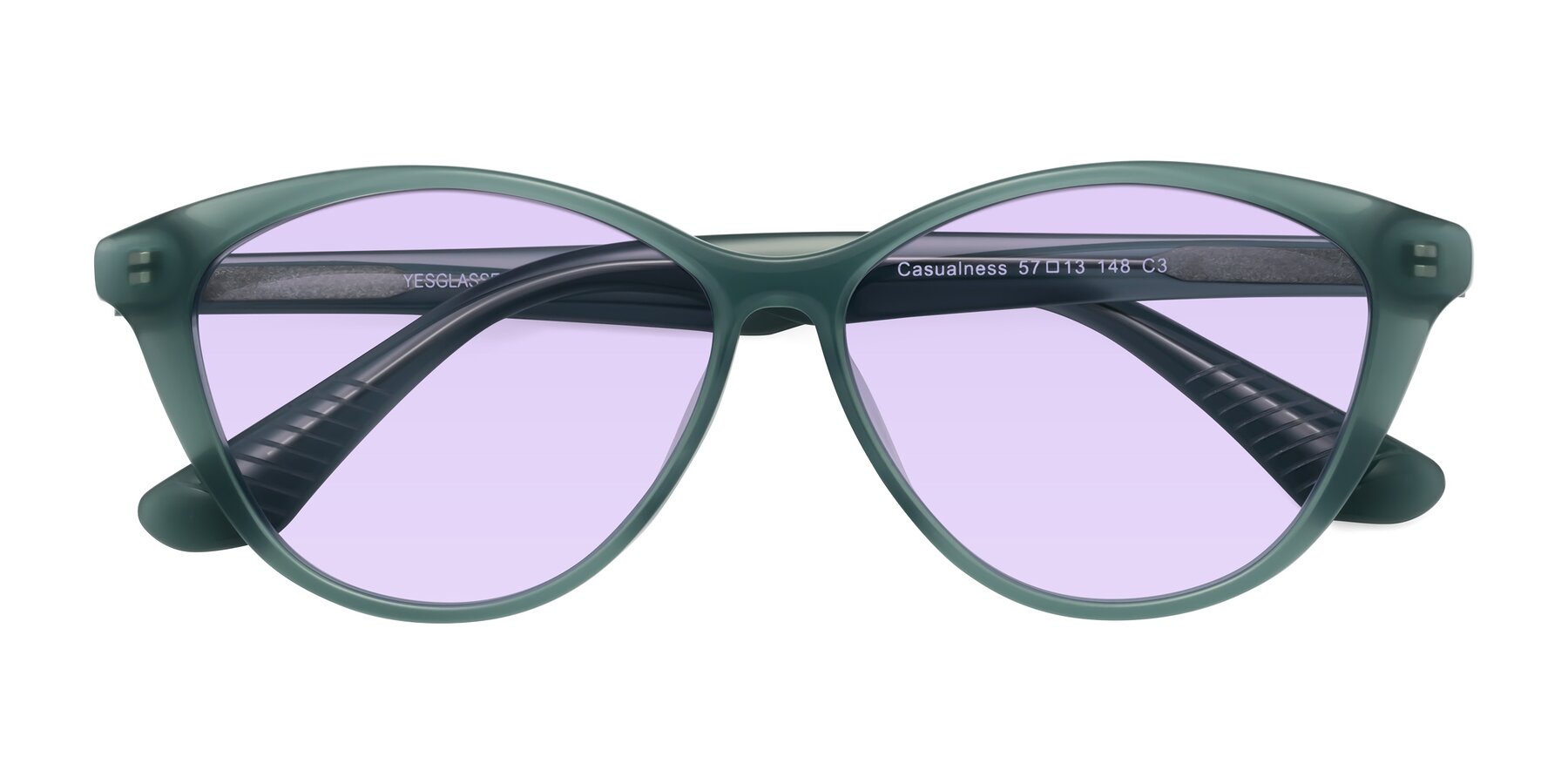 Folded Front of Casualness in Teal with Light Purple Tinted Lenses