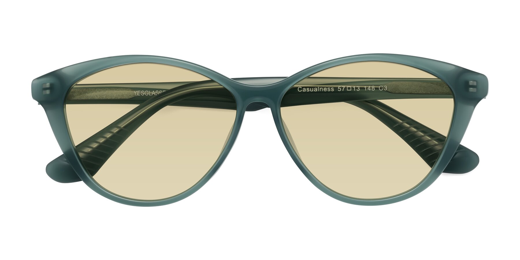 Folded Front of Casualness in Teal with Light Champagne Tinted Lenses