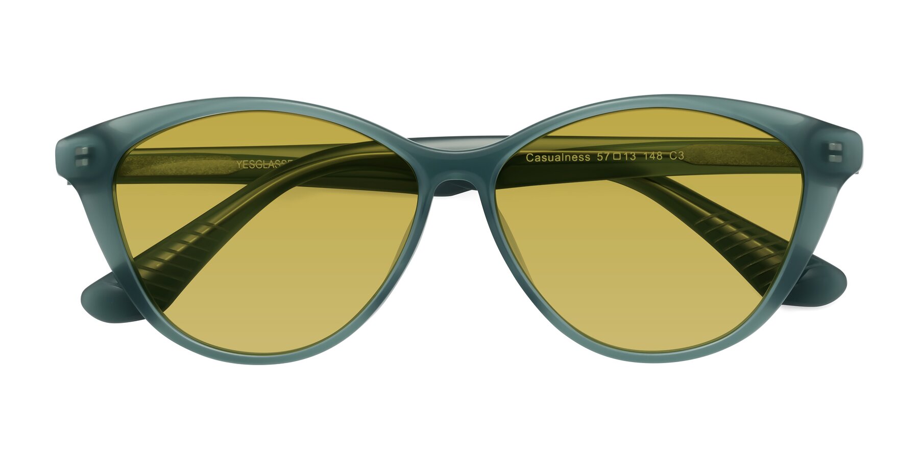 Folded Front of Casualness in Teal with Champagne Tinted Lenses