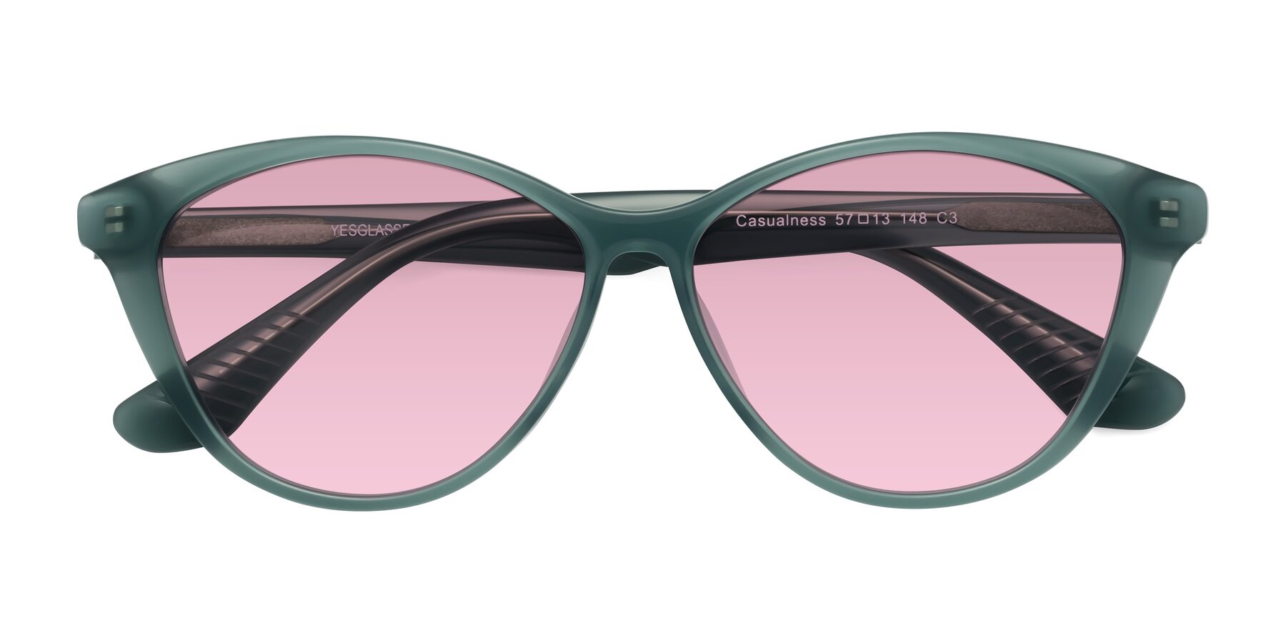 Folded Front of Casualness in Teal with Light Wine Tinted Lenses