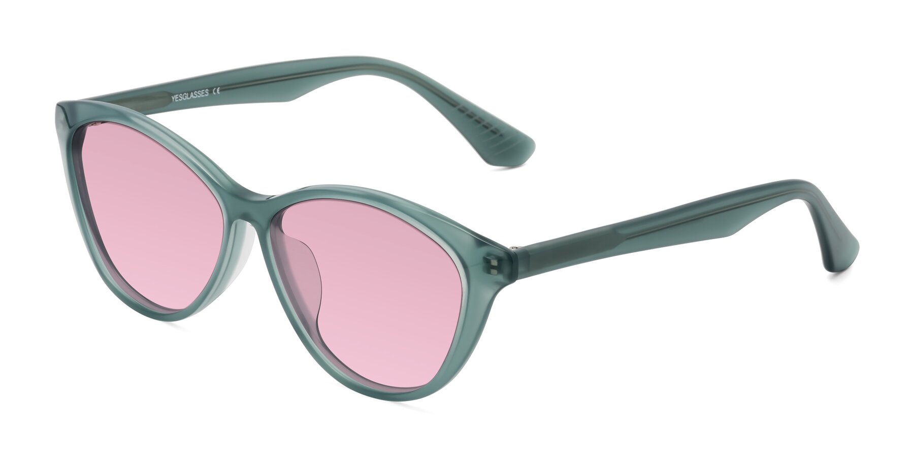 Angle of Casualness in Teal with Light Wine Tinted Lenses