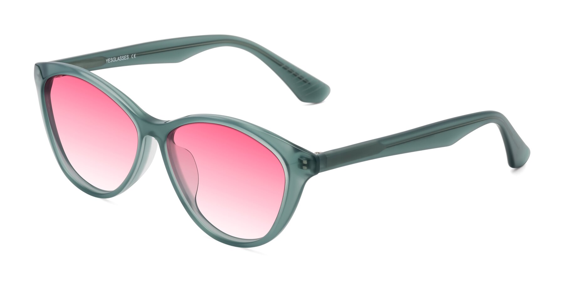 Angle of Casualness in Teal with Pink Gradient Lenses