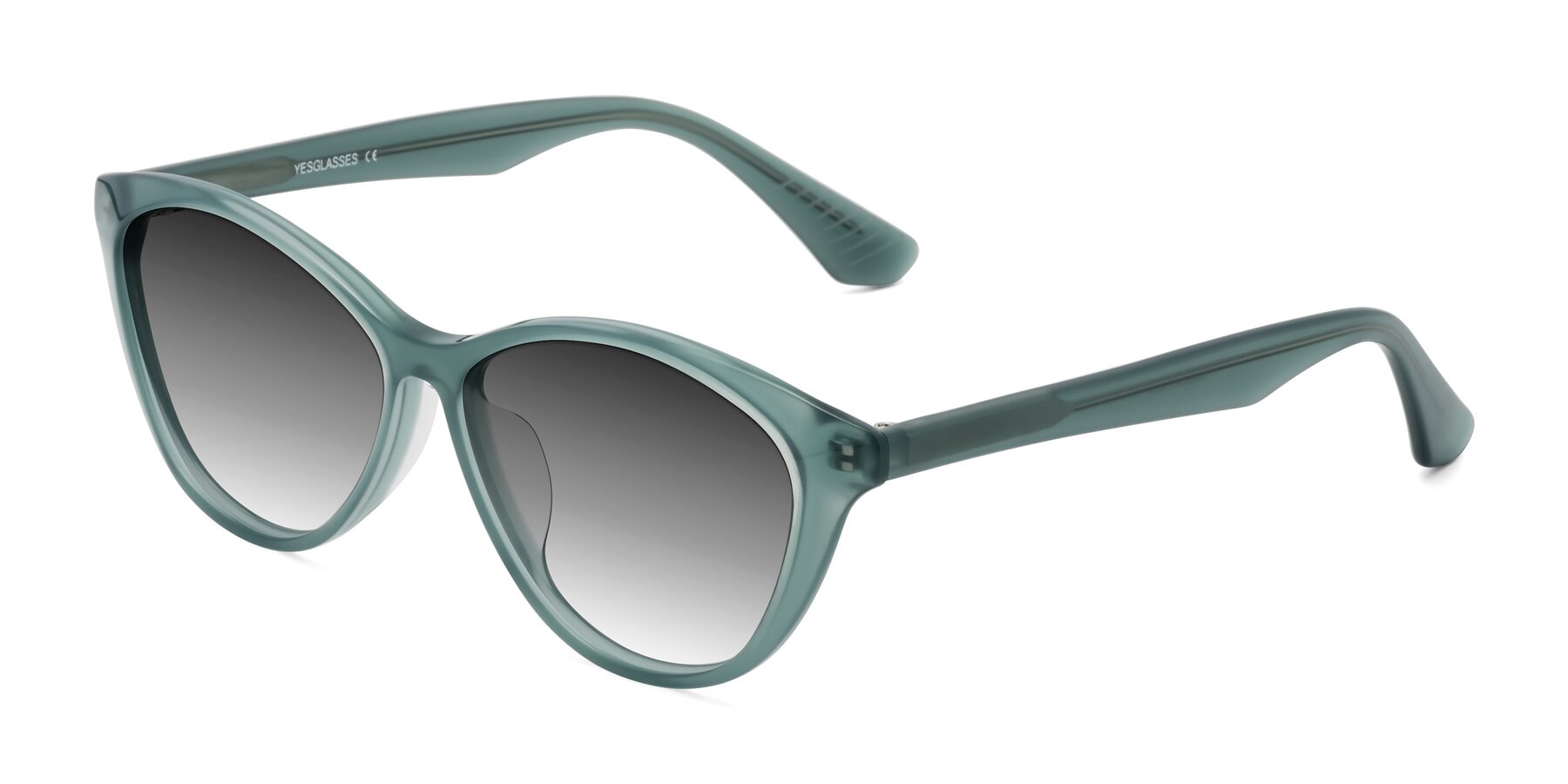 Angle of Casualness in Teal with Gray Gradient Lenses