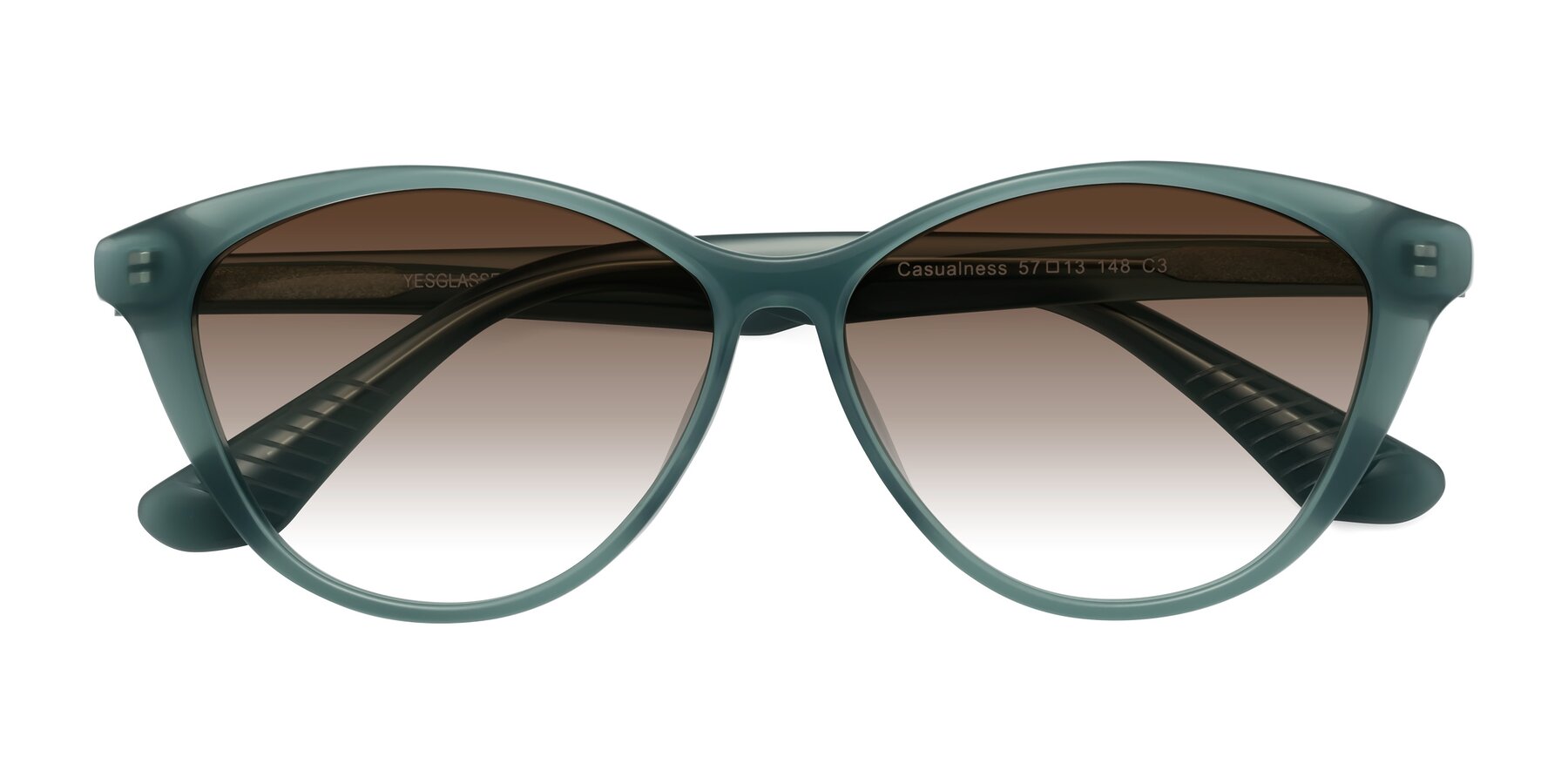 Folded Front of Casualness in Teal with Brown Gradient Lenses