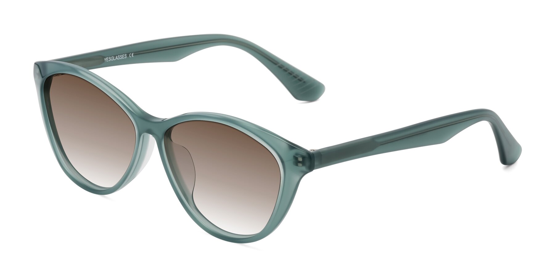 Angle of Casualness in Teal with Brown Gradient Lenses