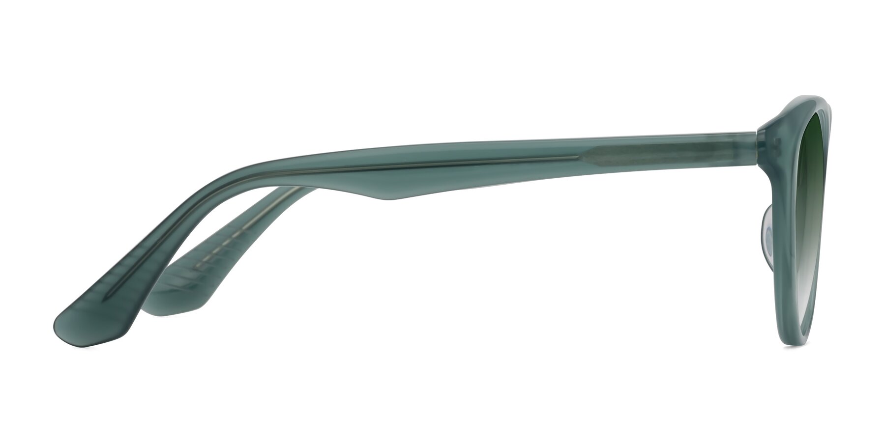 Side of Casualness in Teal with Green Gradient Lenses