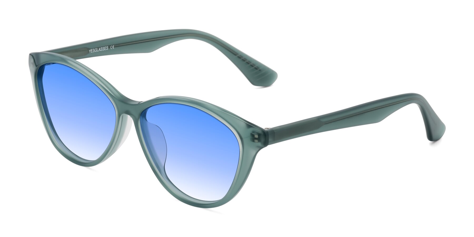 Angle of Casualness in Teal with Blue Gradient Lenses