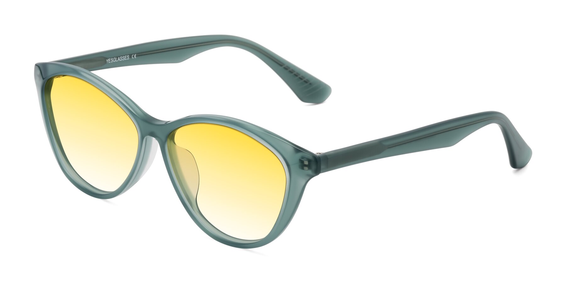 Angle of Casualness in Teal with Yellow Gradient Lenses