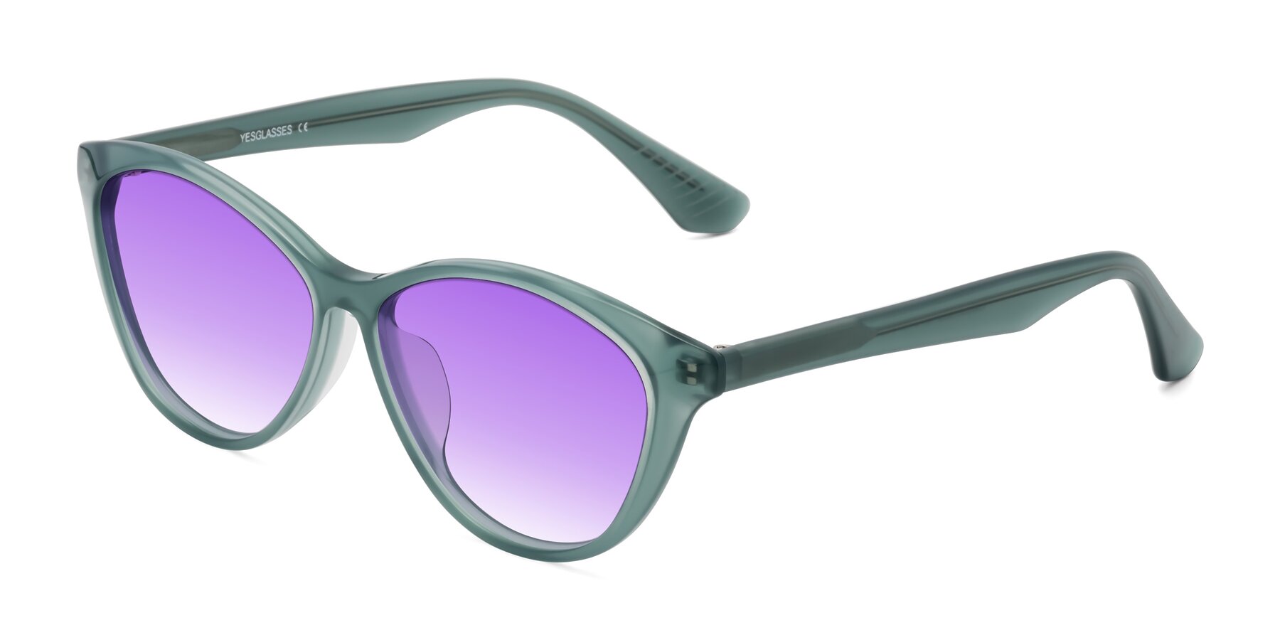 Angle of Casualness in Teal with Purple Gradient Lenses