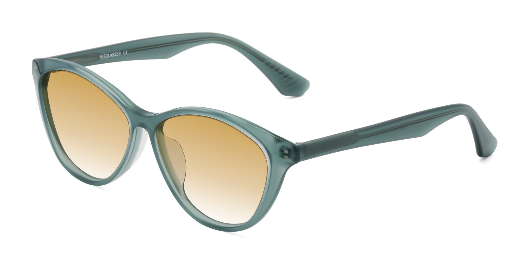 Angle of Casualness in Teal with Champagne Gradient Lenses