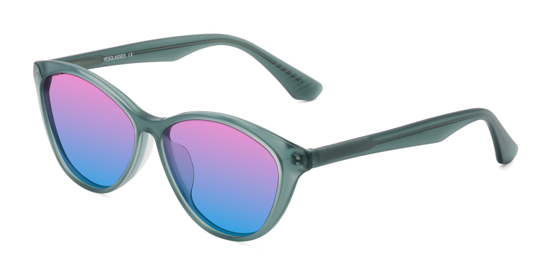 Angle of Casualness in Teal with Pink / Blue Gradient Lenses