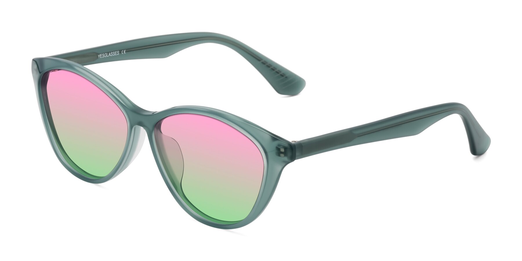 Angle of Casualness in Teal with Pink / Green Gradient Lenses