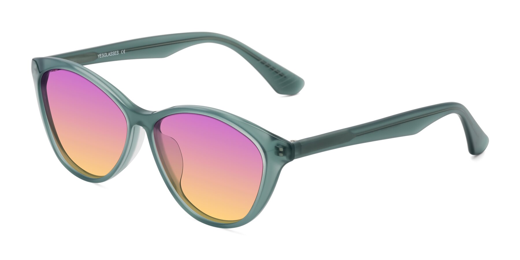 Angle of Casualness in Teal with Purple / Yellow Gradient Lenses