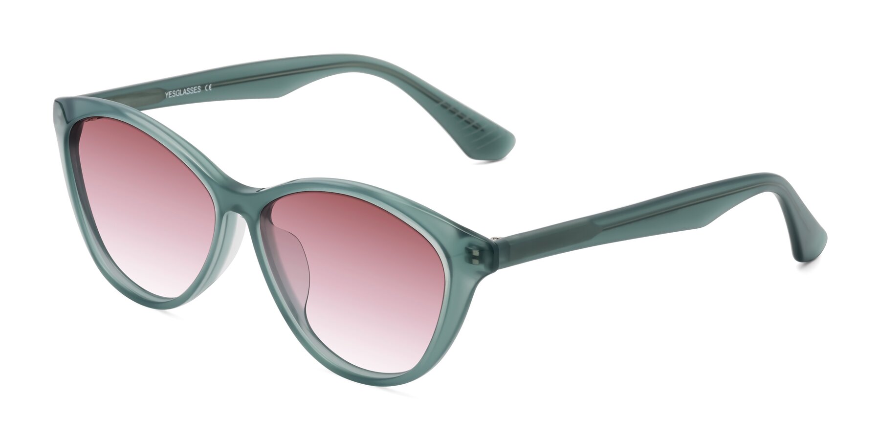 Angle of Casualness in Teal with Garnet Gradient Lenses