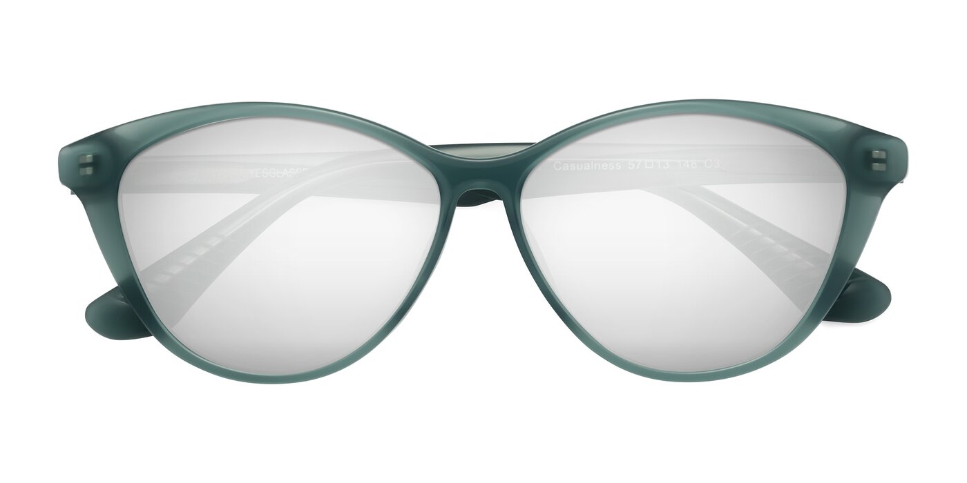 Casualness - Teal Flash Mirrored Sunglasses