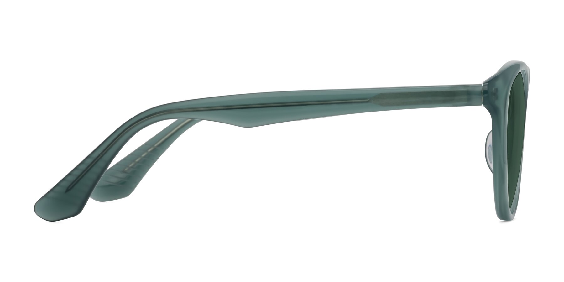 Side of Casualness in Teal with Green Polarized Lenses