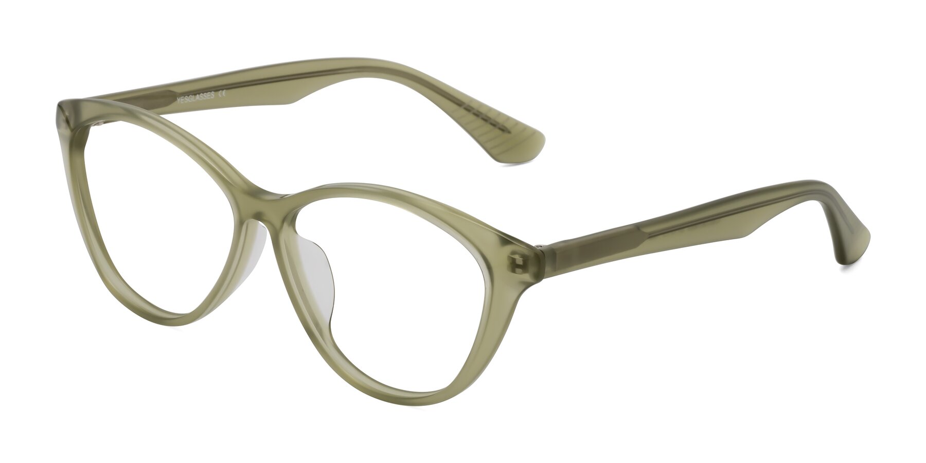 Angle of Casualness in Olive with Clear Eyeglass Lenses