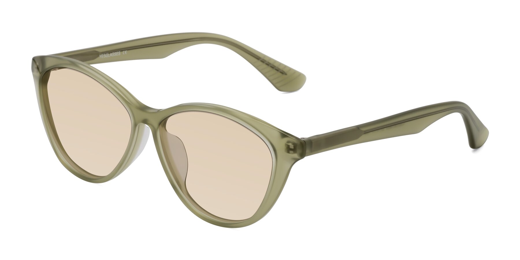 Angle of Casualness in Olive with Light Brown Tinted Lenses