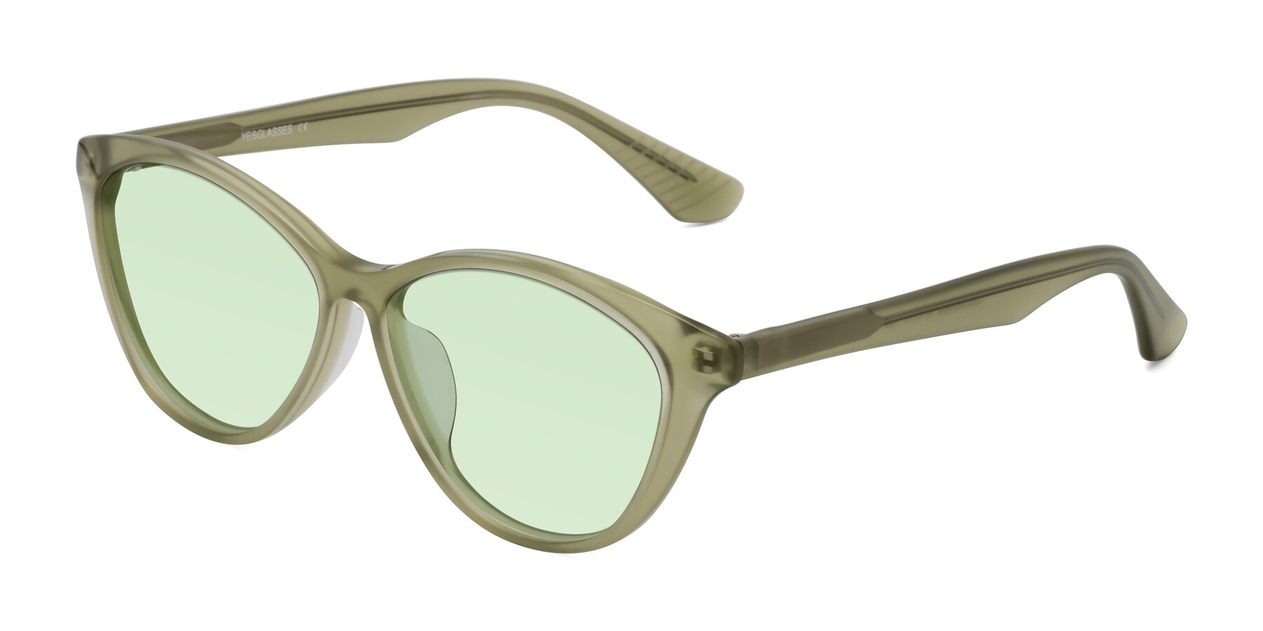 Angle of Casualness in Olive with Light Green Tinted Lenses