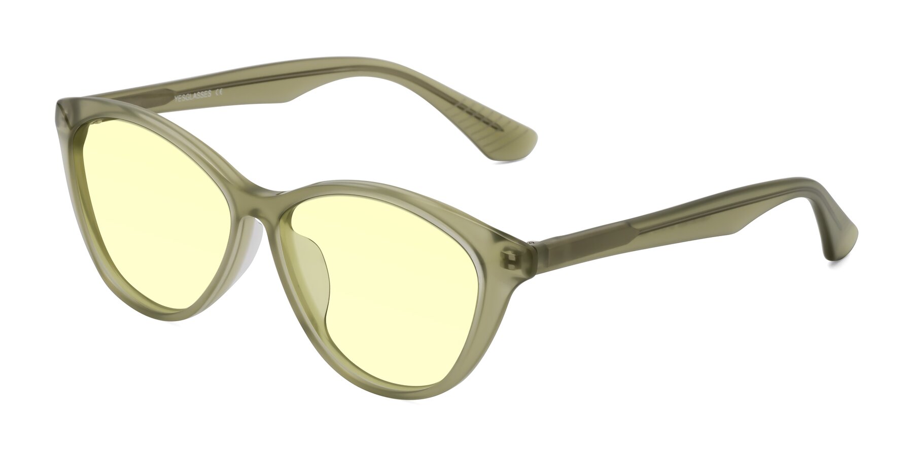 Angle of Casualness in Olive with Light Yellow Tinted Lenses