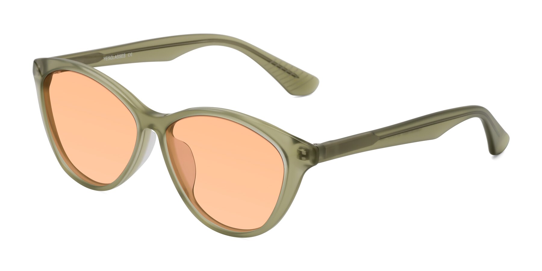 Angle of Casualness in Olive with Light Orange Tinted Lenses