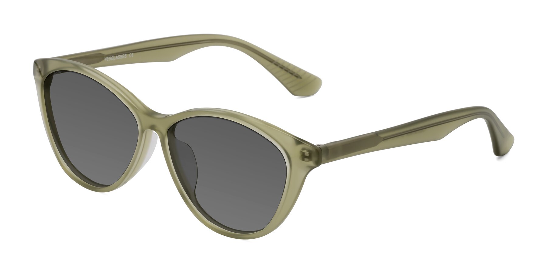 Angle of Casualness in Olive with Medium Gray Tinted Lenses