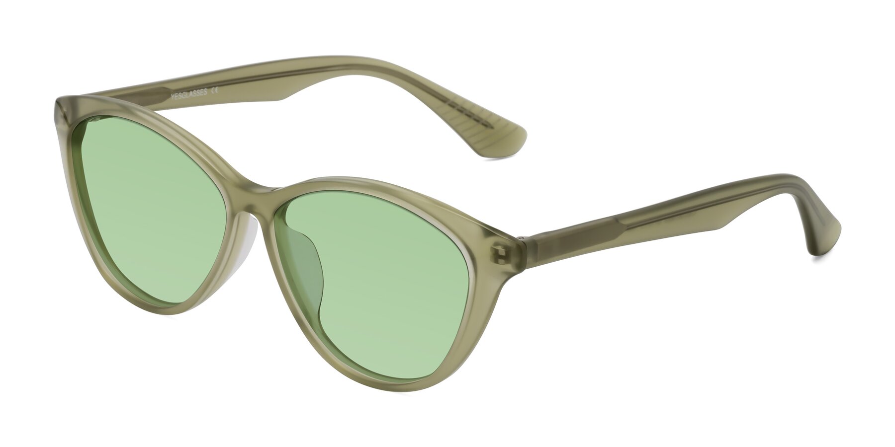 Angle of Casualness in Olive with Medium Green Tinted Lenses