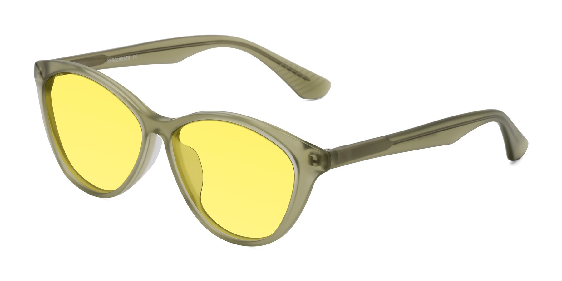 Angle of Casualness in Olive with Medium Yellow Tinted Lenses