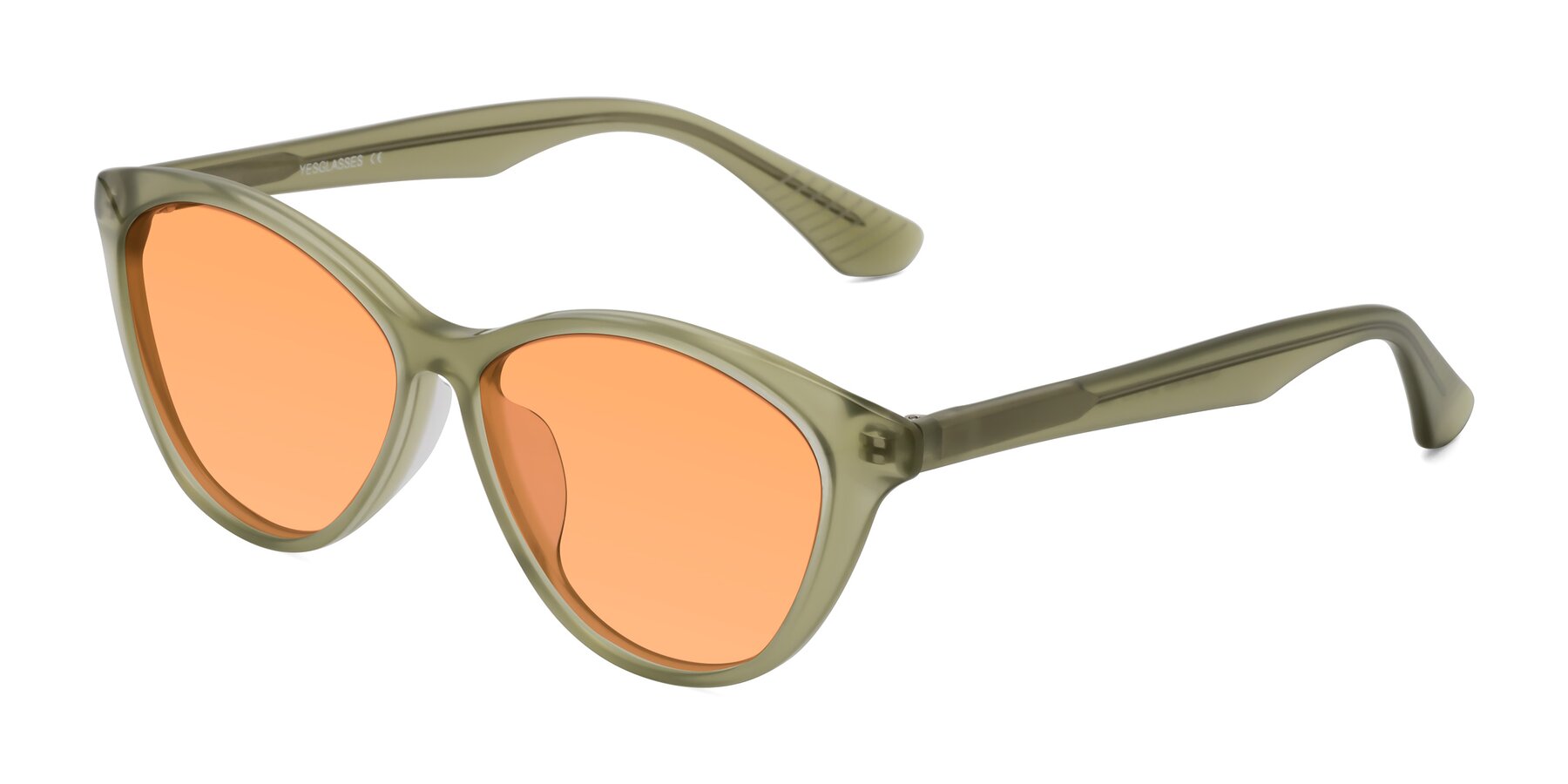 Angle of Casualness in Olive with Medium Orange Tinted Lenses