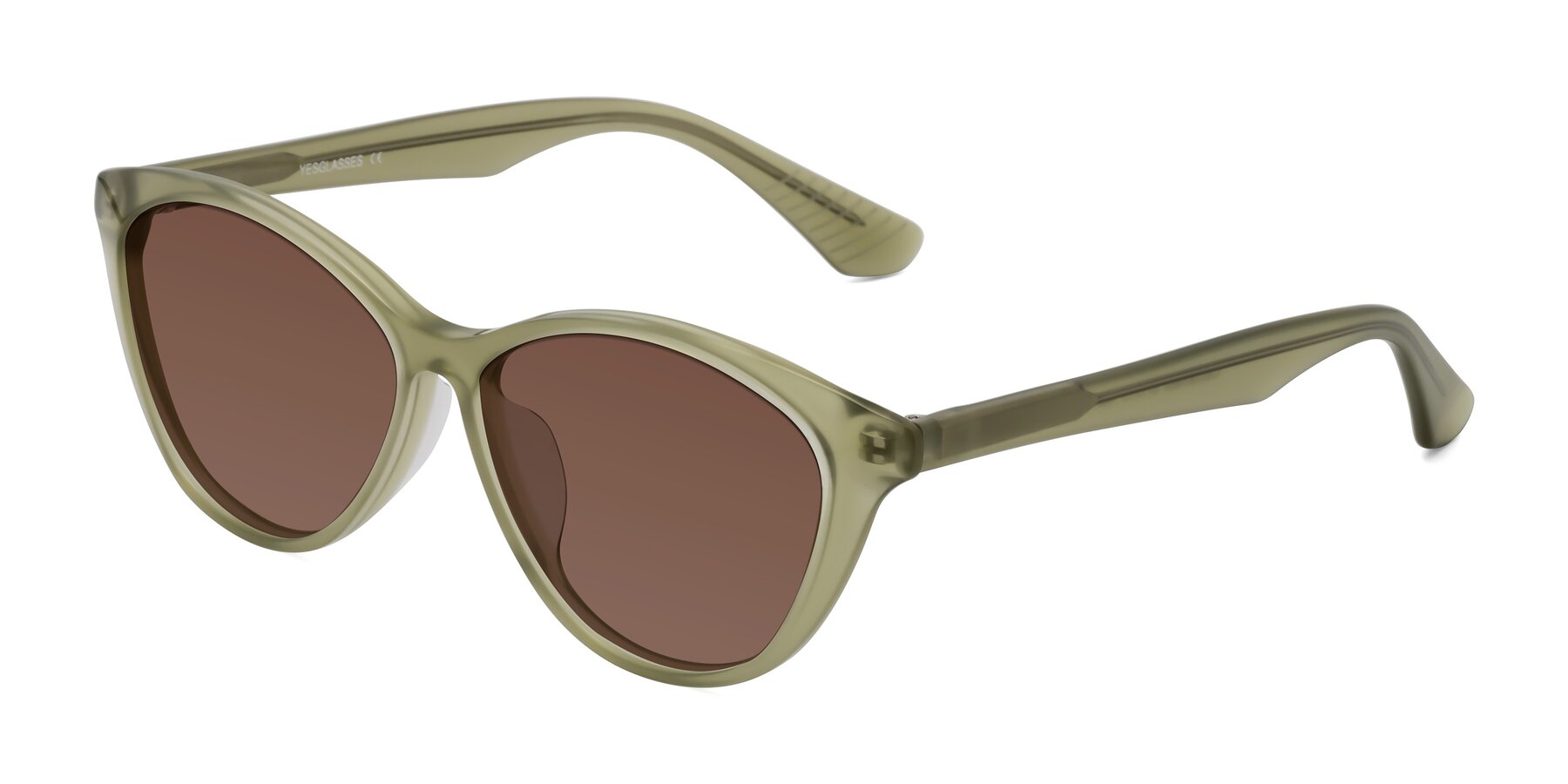 Angle of Casualness in Olive with Brown Tinted Lenses