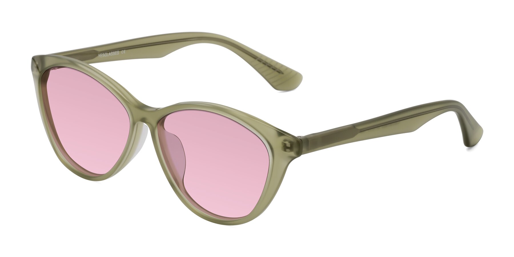 Angle of Casualness in Olive with Light Wine Tinted Lenses