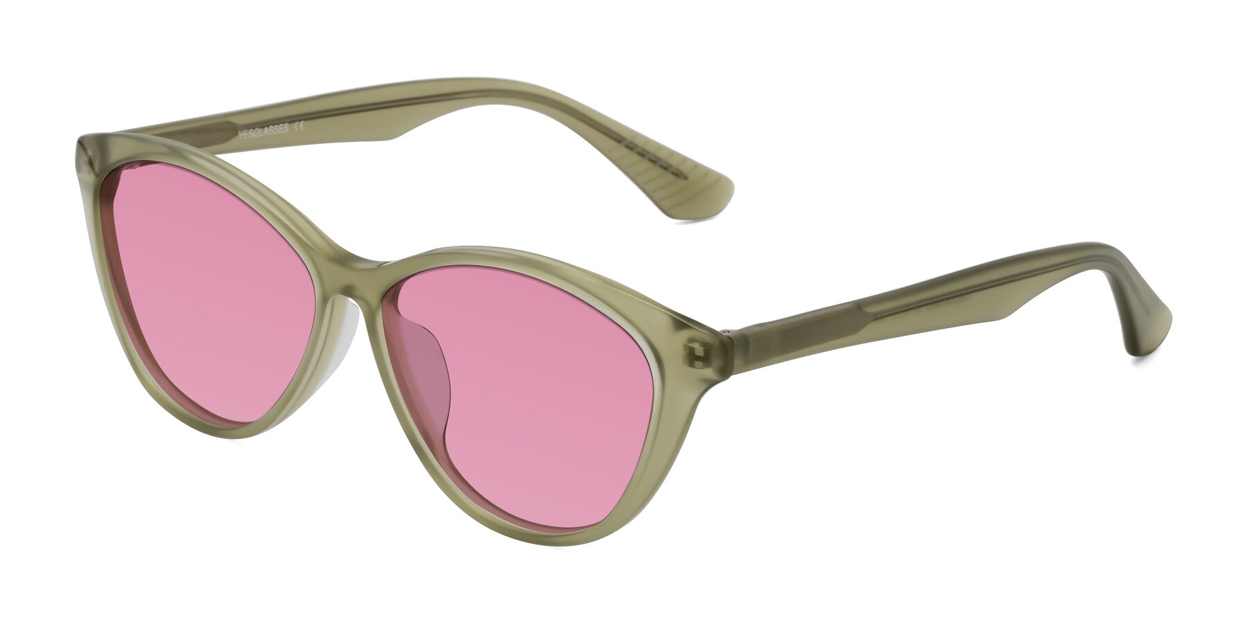 Angle of Casualness in Olive with Medium Wine Tinted Lenses