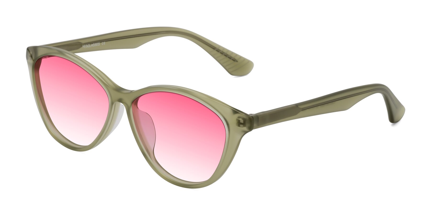 Angle of Casualness in Olive with Pink Gradient Lenses