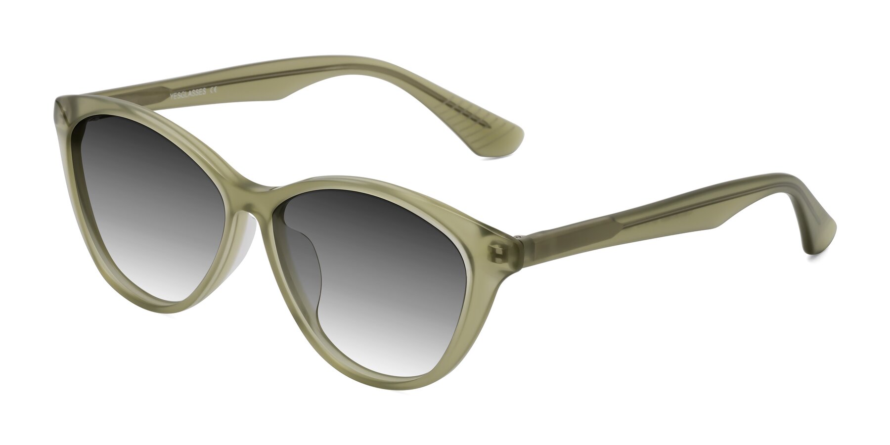 Angle of Casualness in Olive with Gray Gradient Lenses