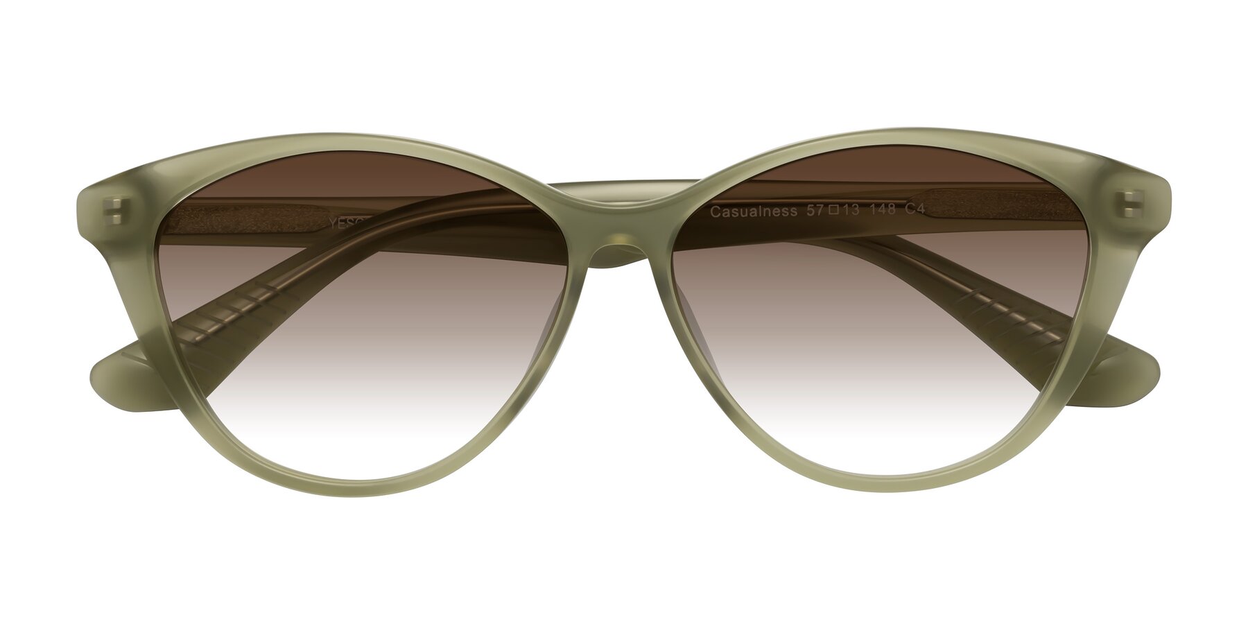 Folded Front of Casualness in Olive with Brown Gradient Lenses