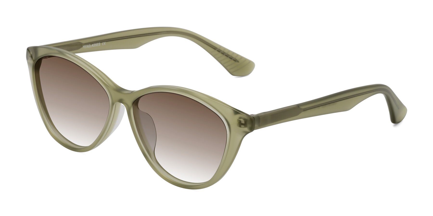 Angle of Casualness in Olive with Brown Gradient Lenses