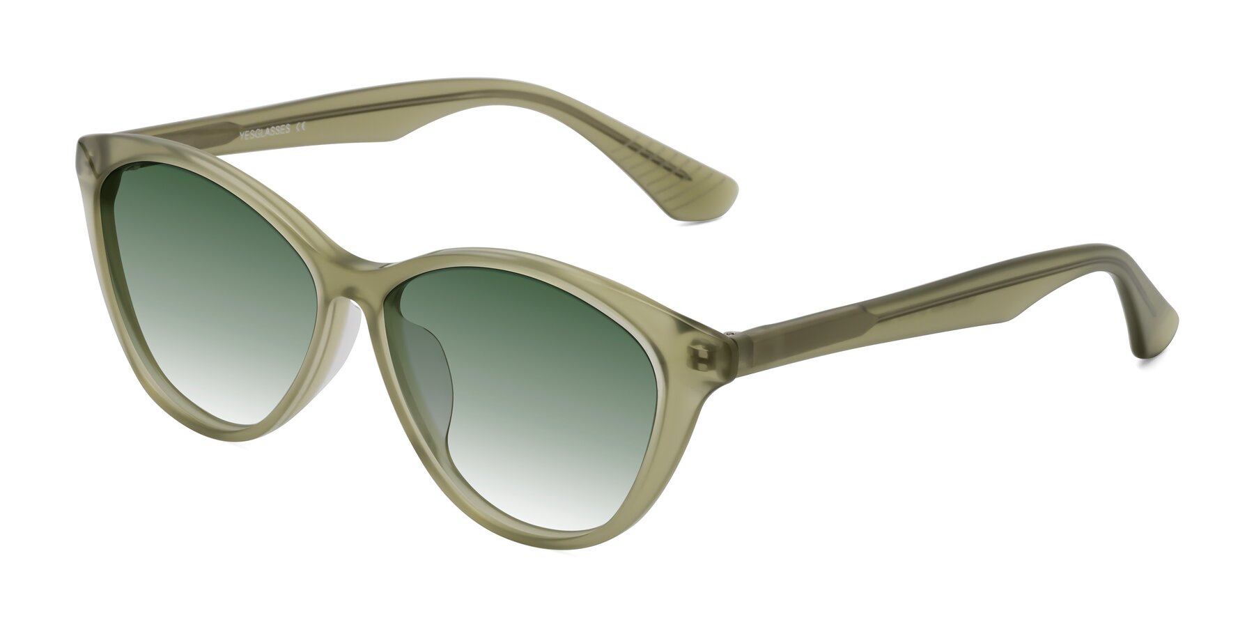 Angle of Casualness in Olive with Green Gradient Lenses