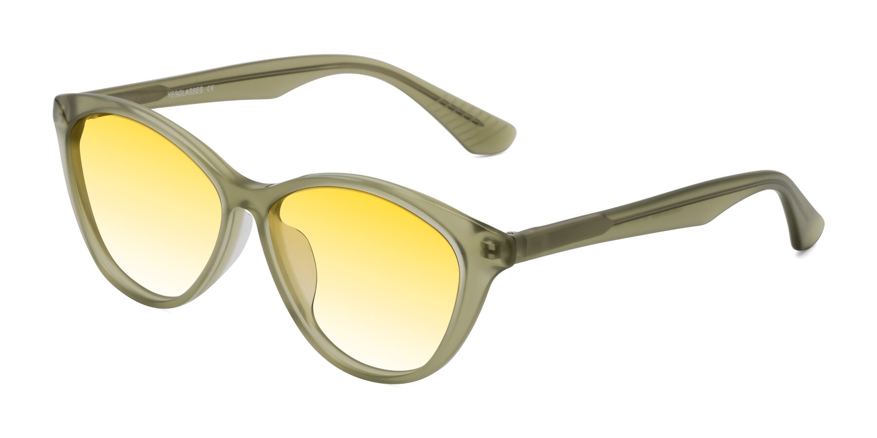 Angle of Casualness in Olive with Yellow Gradient Lenses